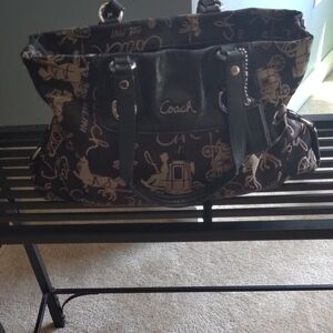 Coach Black and Tan hand Bag